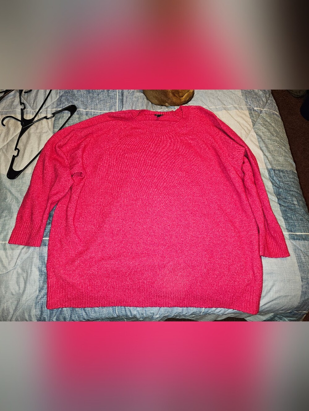 Women's Hot Pink Crewneck Sweater Soft